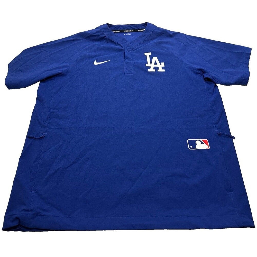 Nike MLB Los Angeles Dodgers Team Issue Raglan Short Sleeve Windshirt Large 034D